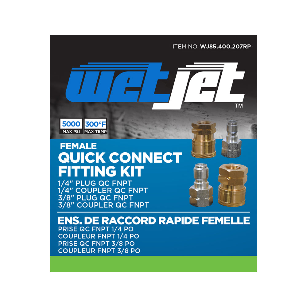 1/4" & 3/8" Female Quick Connect Coupler and Fitting Kit