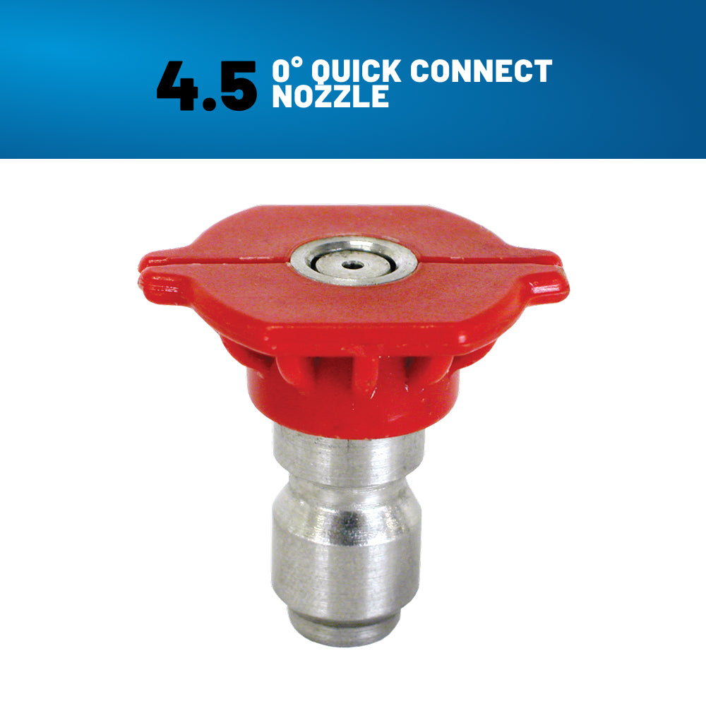 0° Quick Connect Spray Pressure Washer Red Nozzle - 4.5 Orifice