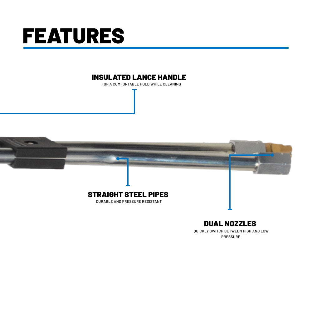 41″ Dual Wand 1/4" MNPT x 14" FNPT