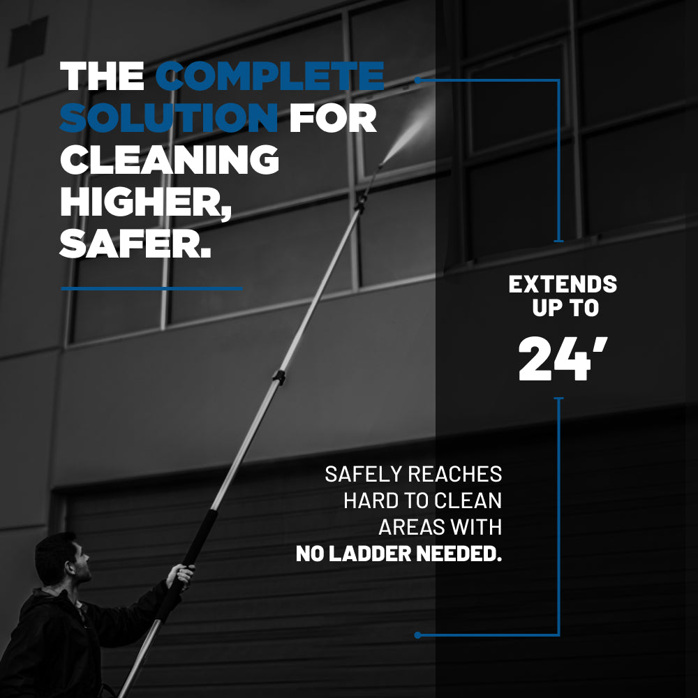 24' Telescoping Pressure Washer Wand Extended Reach