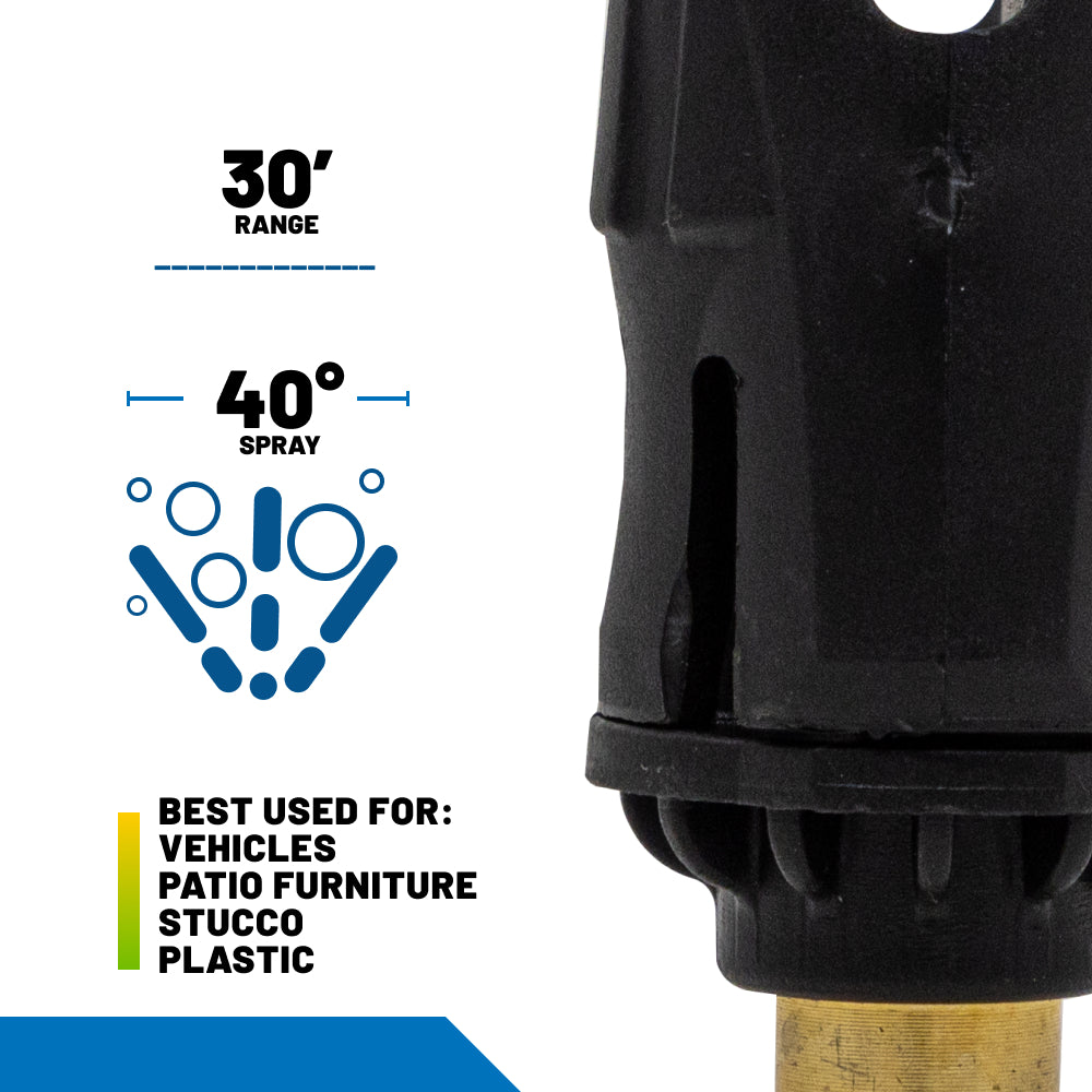 40° 1/4" Quick Connect Long Range & Short Range Soap Nozzle - 4.0 Orifice