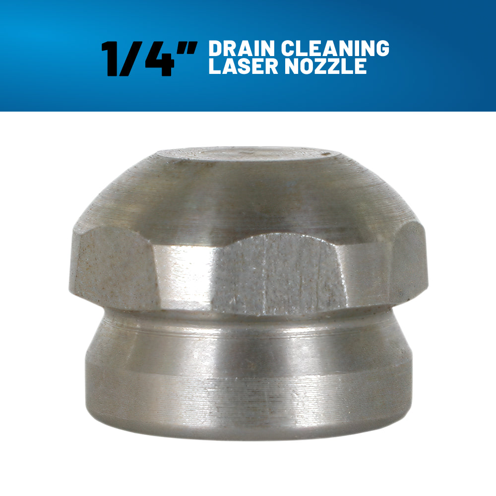 1/4" Drain Cleaning Laser Pressure Washer Nozzle - 4.5 Orifice