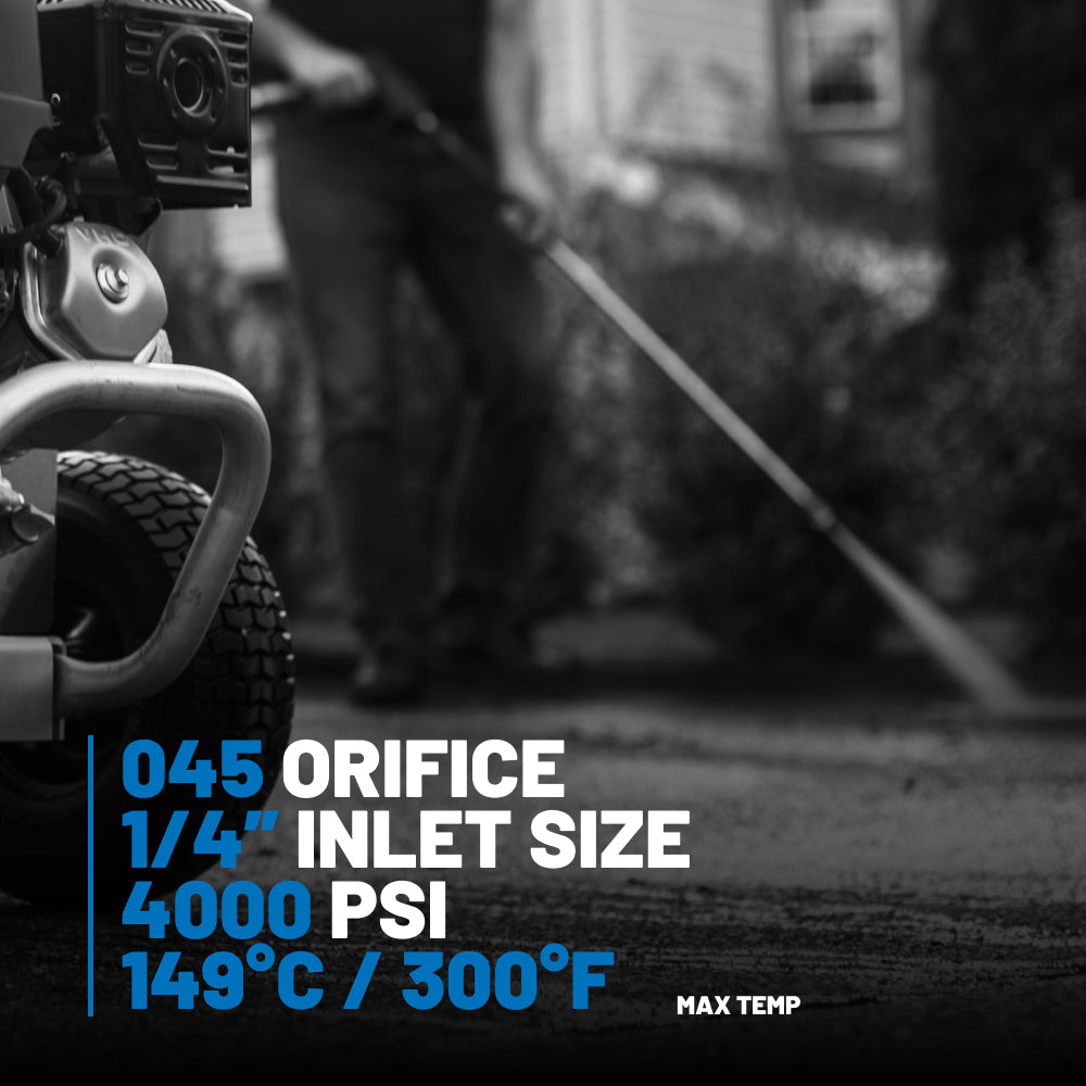 1/4" Drain Cleaning Laser Pressure Washer Nozzle - 4.5 Orifice