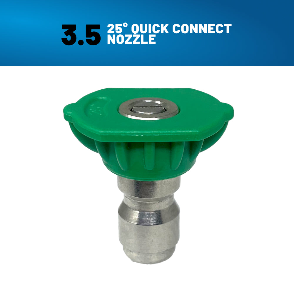 25° Quick Connect Spray Pressure Washer Green Nozzle - 3.5 Orifice