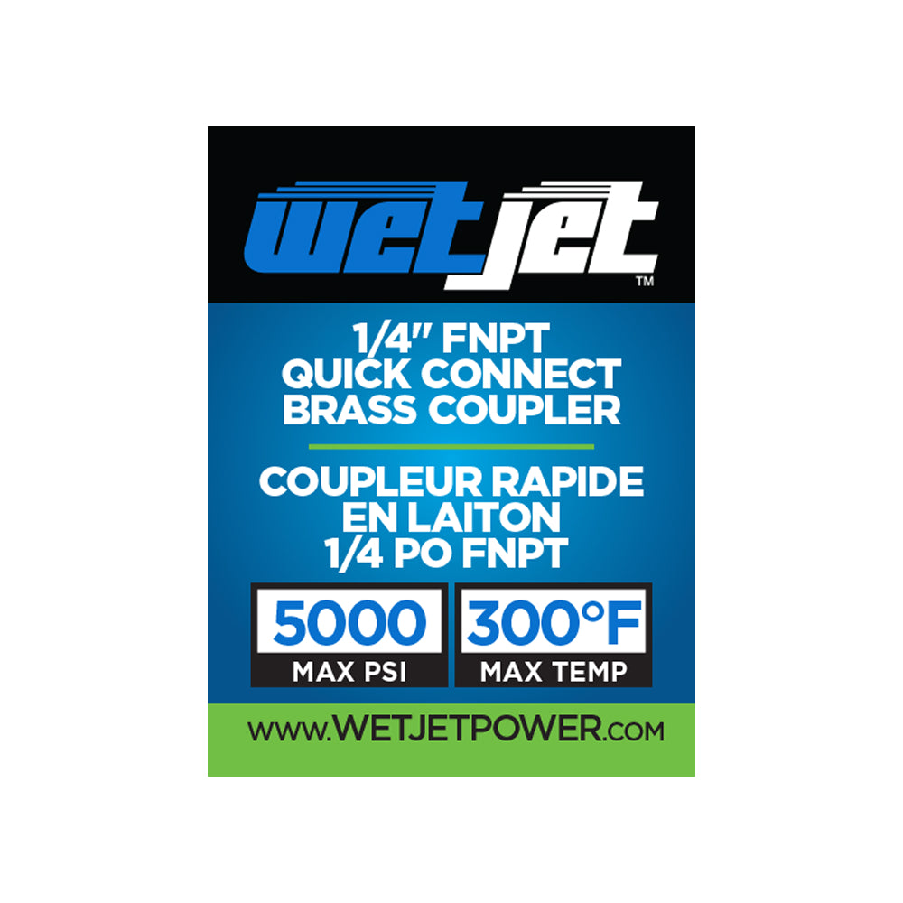 1/4" FNPT 4,000PSI Quick Connect Brass Coupler