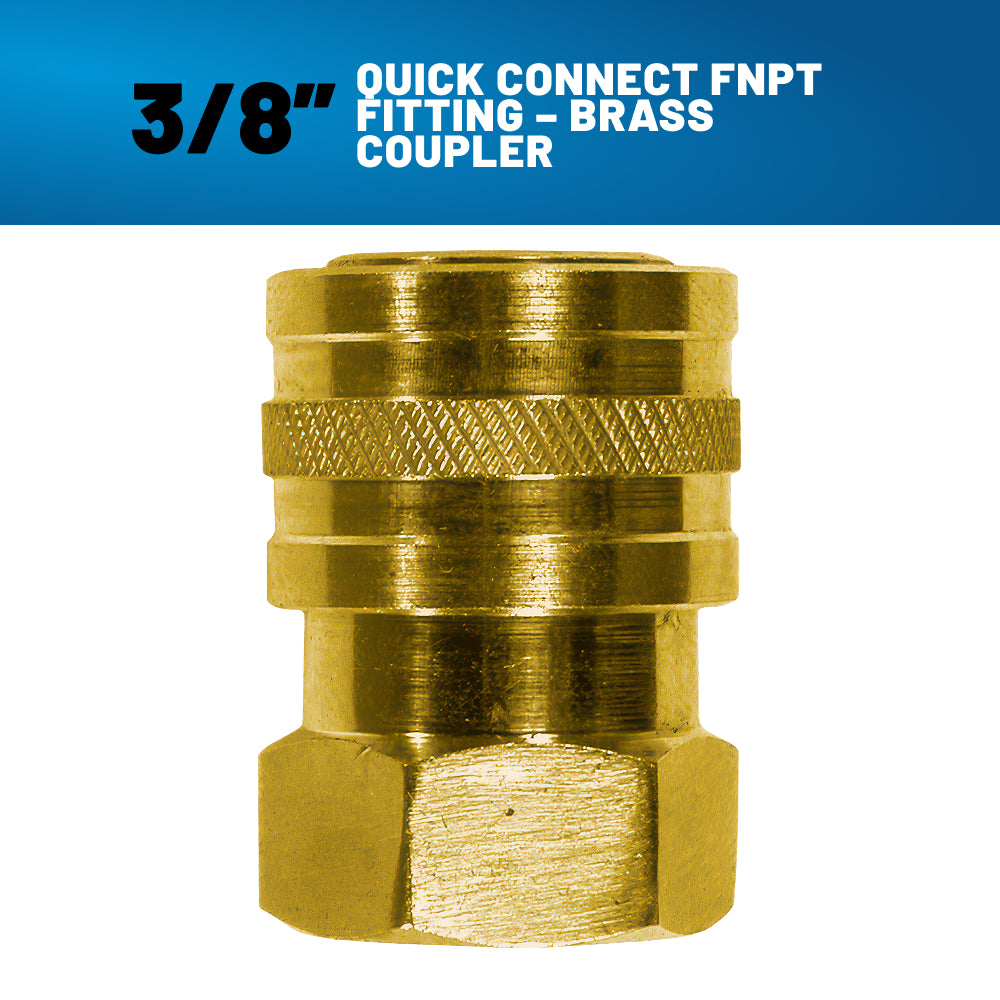 3/8" FNPT 4,000PSI Quick Connect Brass Coupler