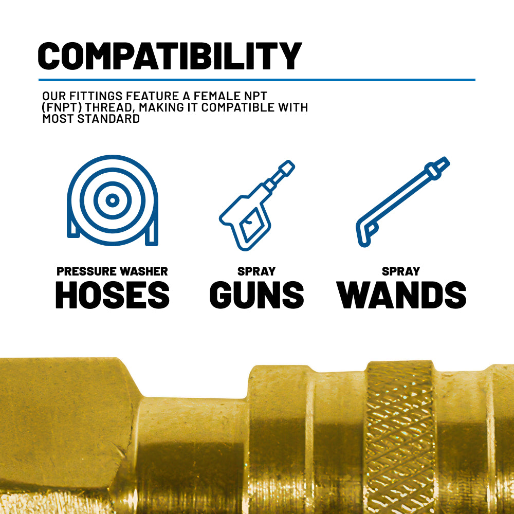 3/8" FNPT 4,000PSI Quick Connect Brass Coupler