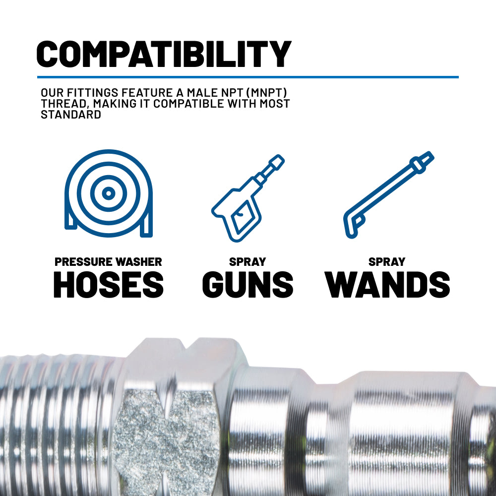 3/8" MNPT 5,000PSI Quick Disconnect Coated Steel Fitting