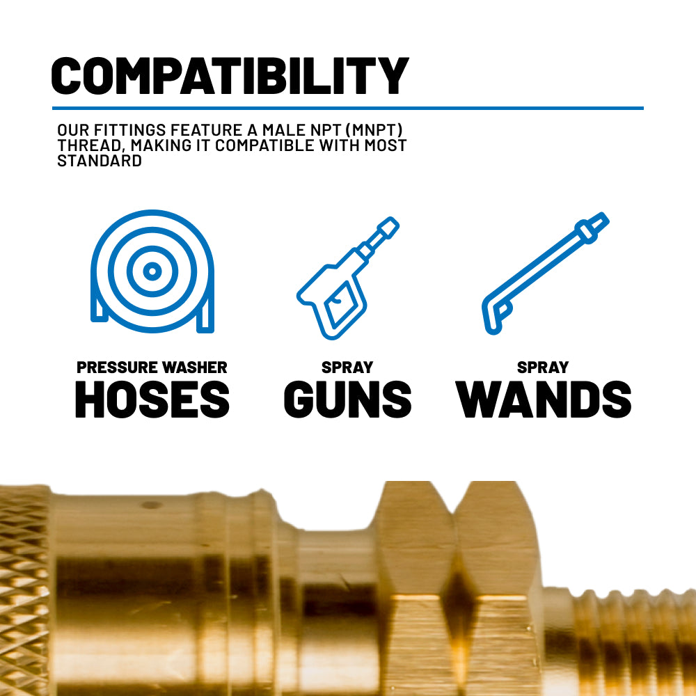 1/4" MNPT 4,000PSI Quick Connect Brass Coupler