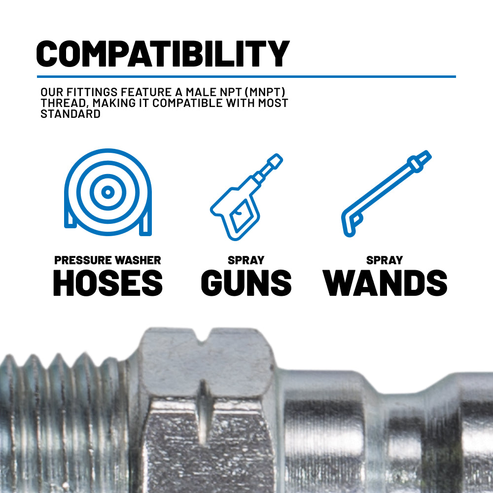 1/4" MNPT 5,000PSI Coated Steel Fitting