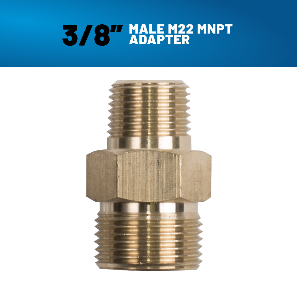3/8" Male M22 MNPT Adapter Fitting