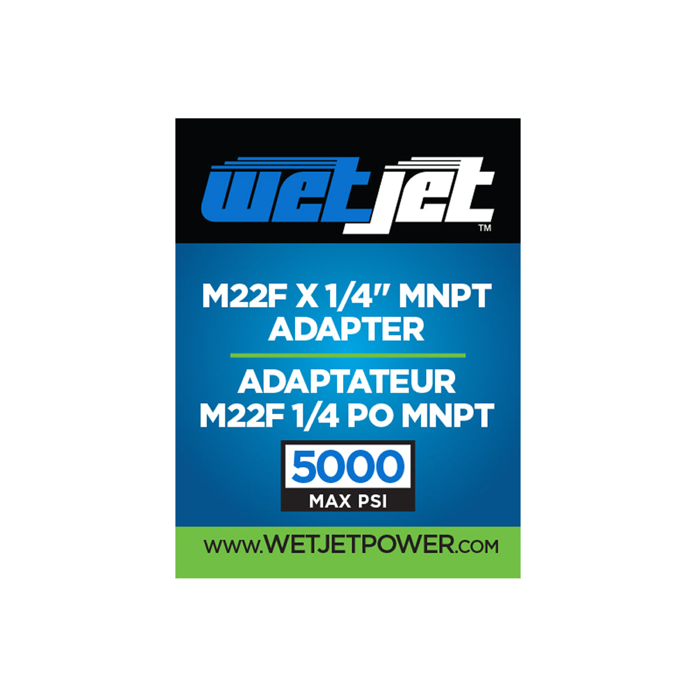 1/4" Female M22 MNPT Adapter Fitting - Retail Ready Packaging