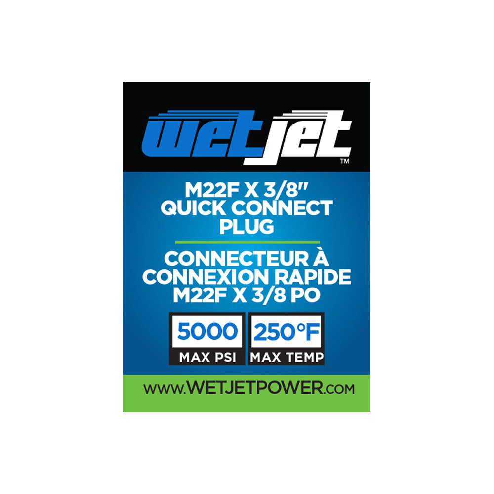 3/8" Quick Connect Female M22 FNPT Adapter Fitting