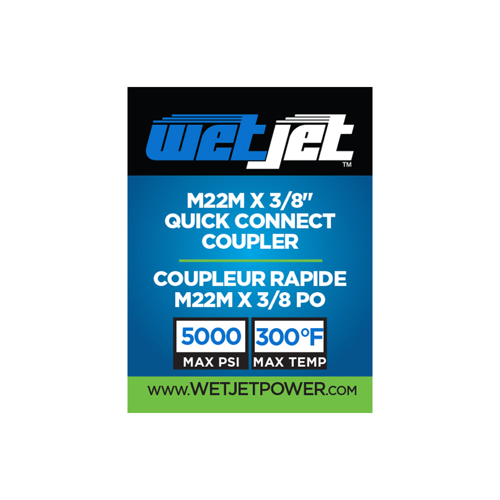 3/8" Male M22 x 3/8" MNPT Brass Coupler