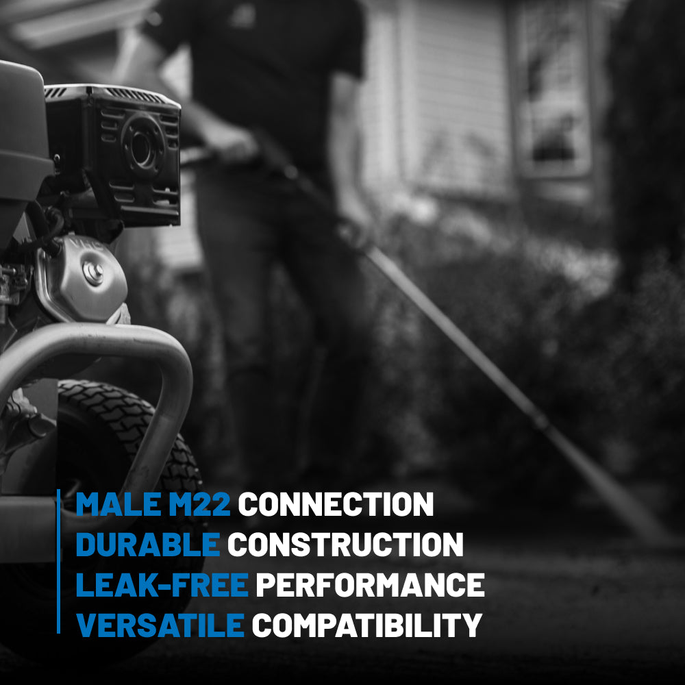 3/8" Male M22 x 3/8" MNPT Brass Coupler