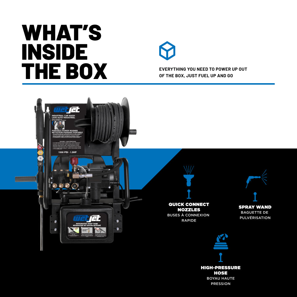 1500PSI 1.6GPM 3HP Electric Pressure Washer with Triplex Pump - WJ1515EPNW