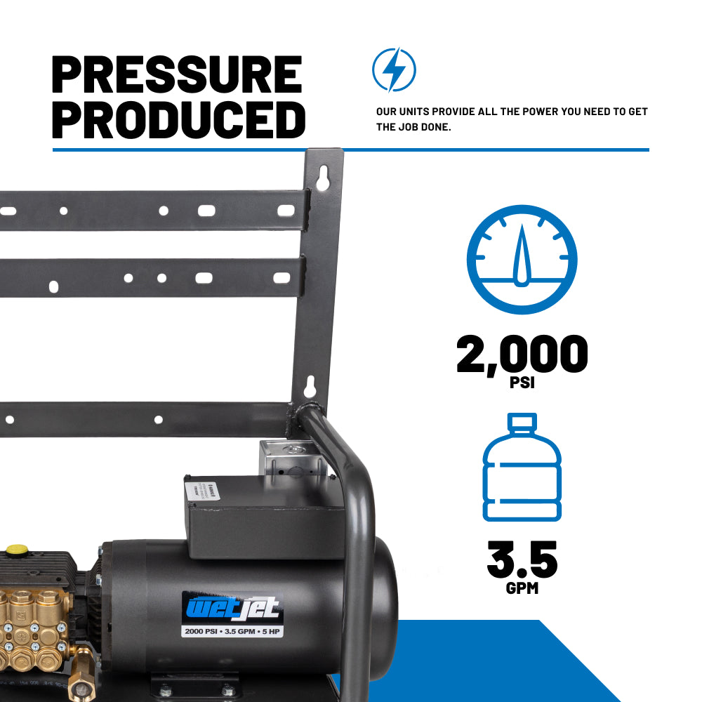 2000PSI 3.5GPM 5HP Electric Pressure Washer with Triplex Pump - WJ2050FG