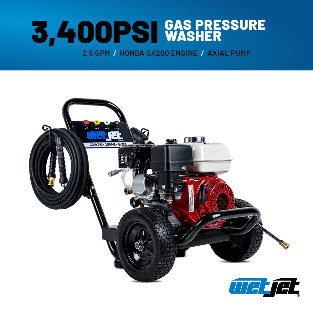 3400PSI 2.5GPM Gas Pressure Washer with Axial Pump - WJ3265HA