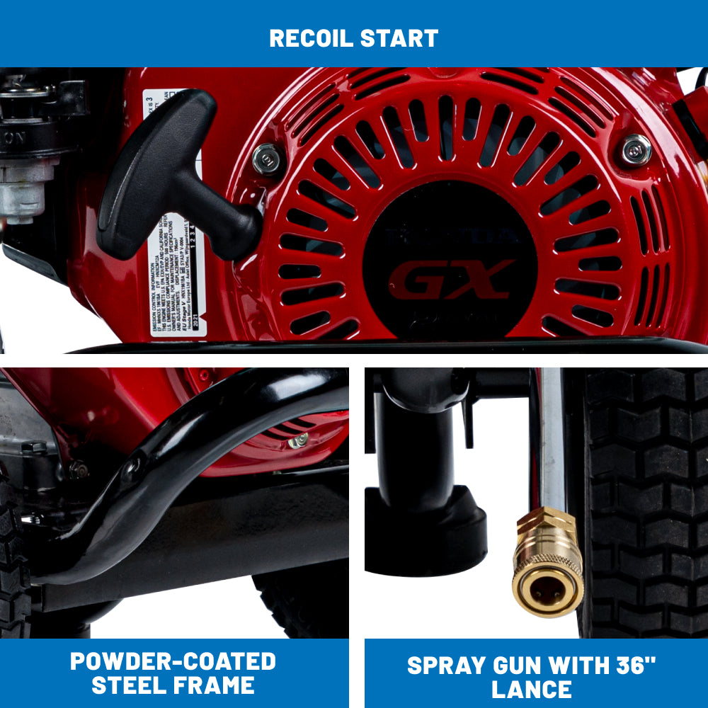 3400PSI 2.5GPM Gas Pressure Washer with Axial Pump - WJ3265HA