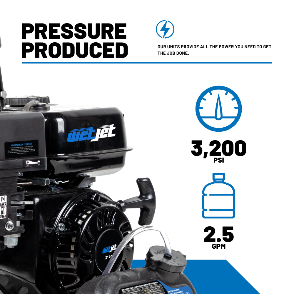 3200PSI 2.5GPM Gas Pressure Washer with Axial Pump - WJ327PX