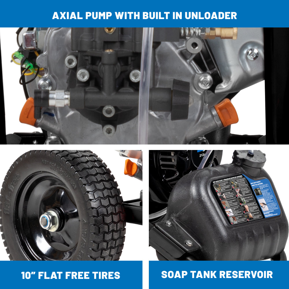 3200PSI 2.5GPM Gas Pressure Washer with Axial Pump - WJ327PX