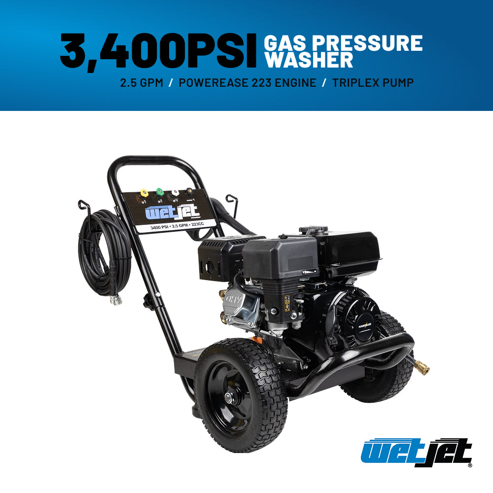 3400PSI 2.5GPM Gas Pressure Washer with Triplex Pump - WJ3475PX