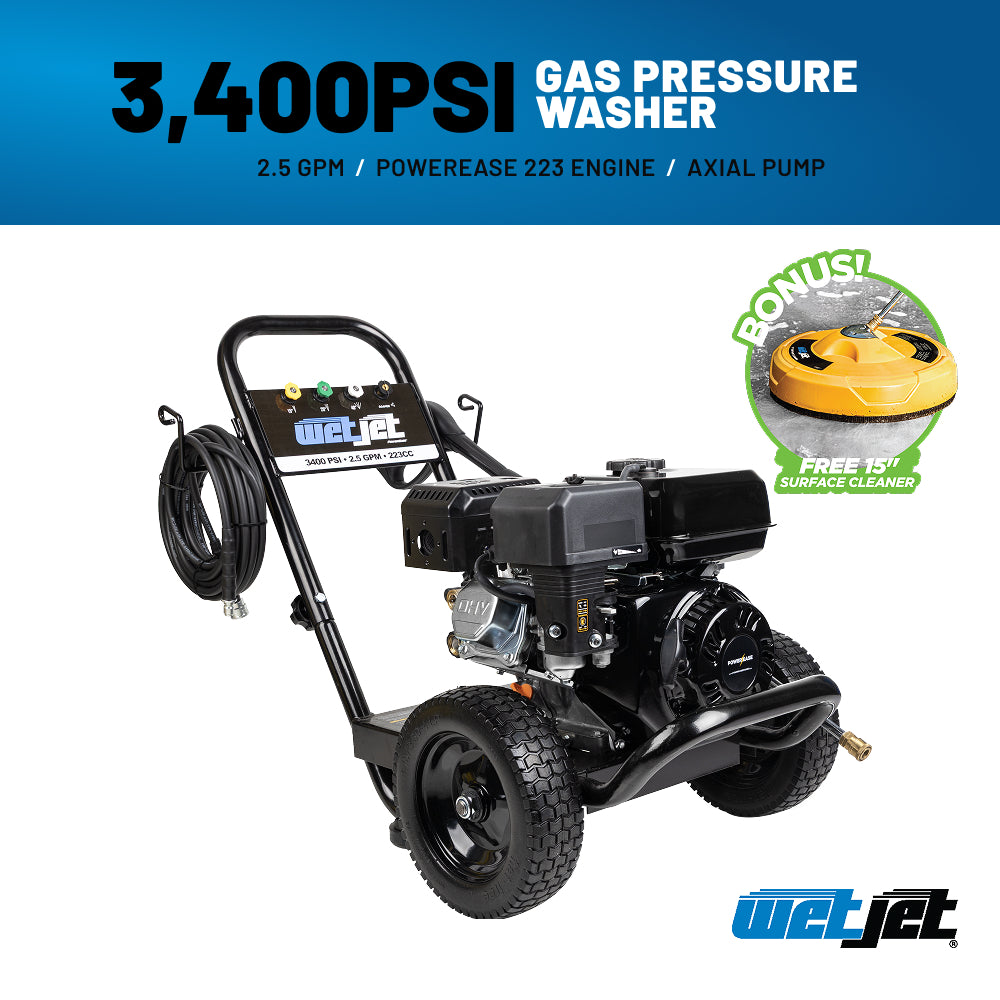 3400PSI 2.5GPM Gas Pressure Washer with Axial Pump - WJ3475PX