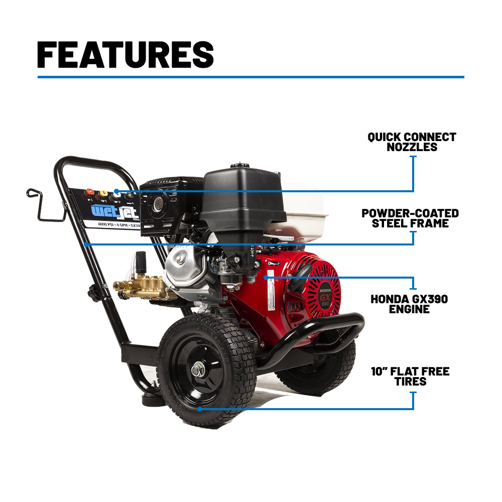 4000PSI 4.0GPM Gas Pressure Washer with Triplex Pump - WJ4013HA