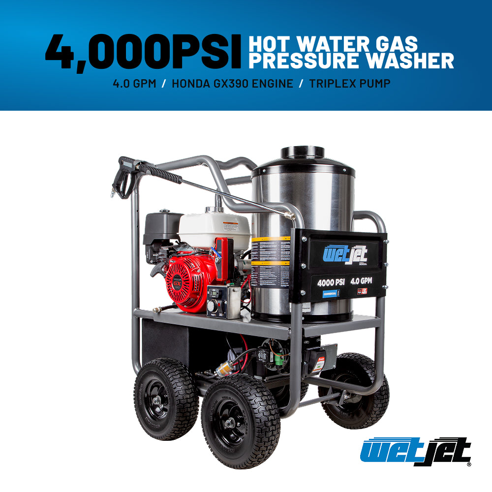 4000PSI 4.0GPM Hot Water Pressure Washer with Triplex Pump - WJHW4013HA