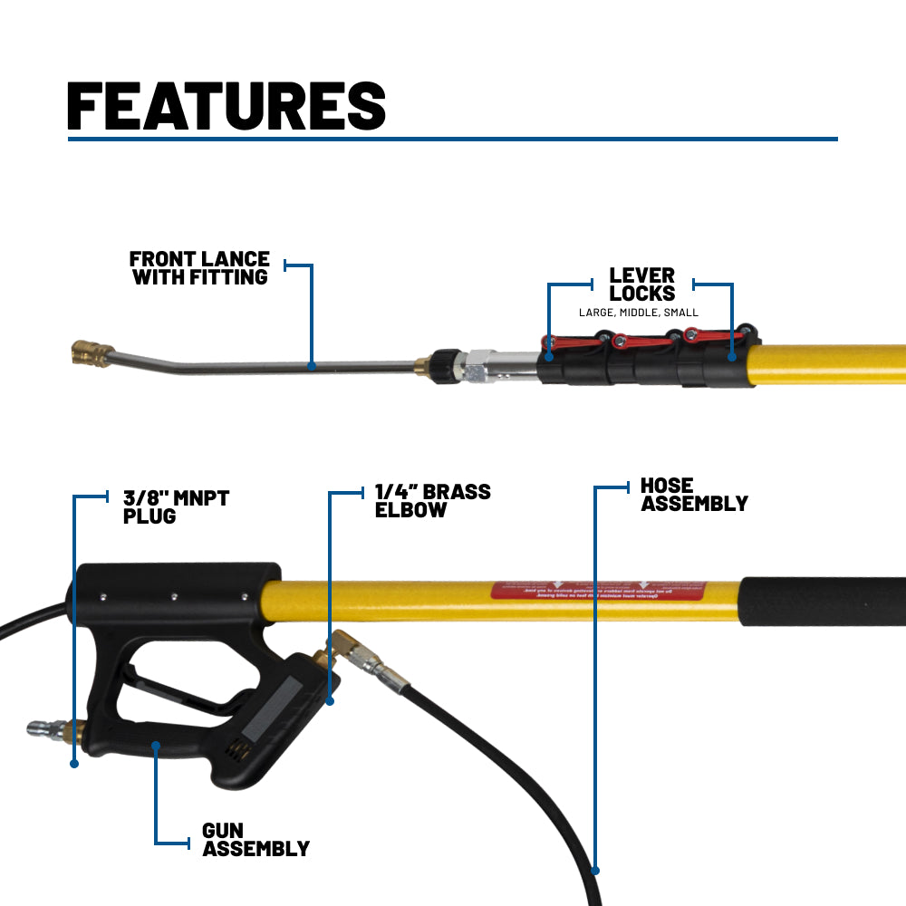 18' Telescoping Pressure Washer Wand