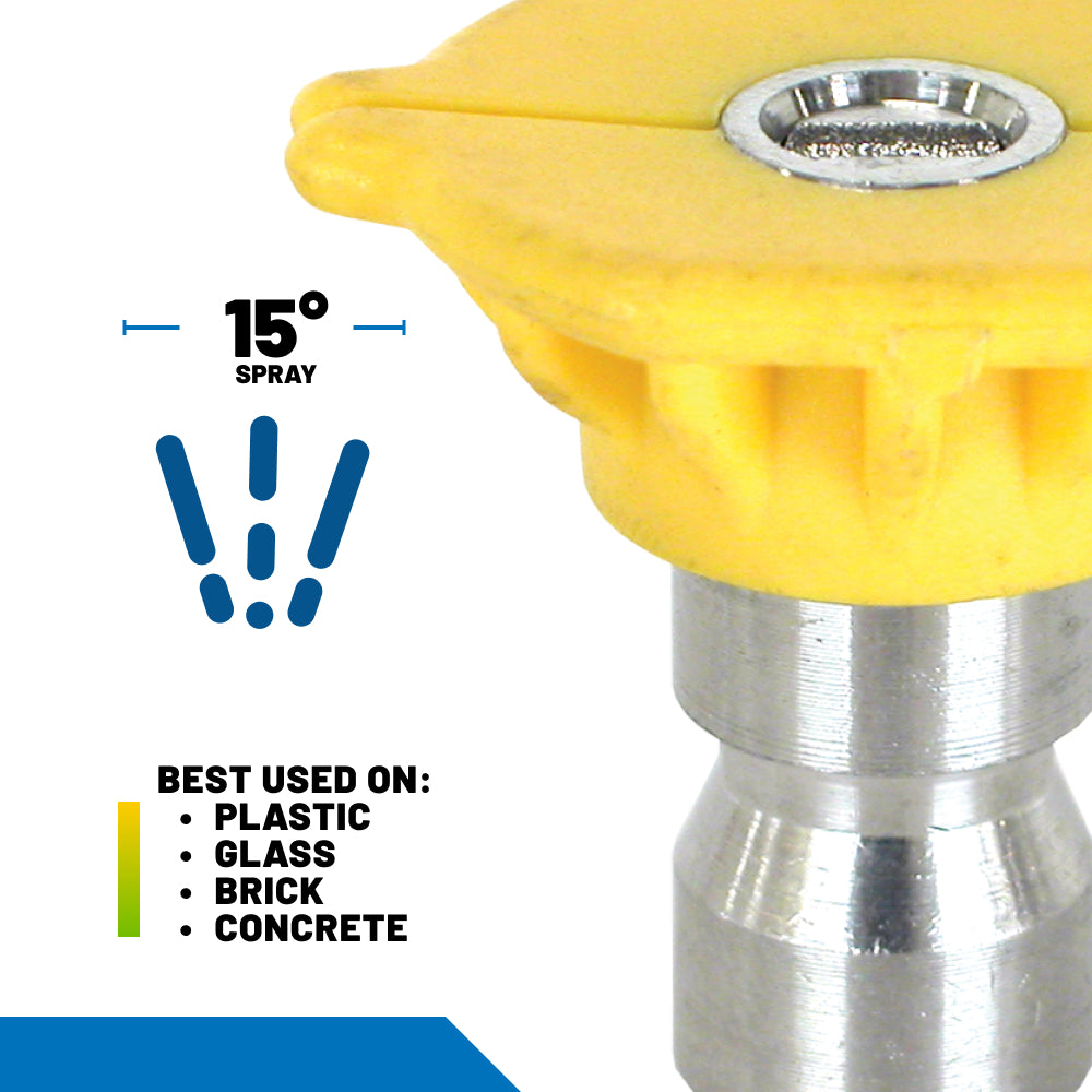 3.0 Quick Connect Pressure Washer Nozzle Set with Holder & Clip 0°, 15°, 40°, & Soaper