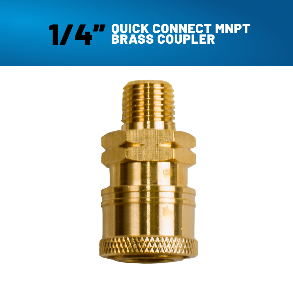 1/4" MNPT 4,000PSI Quick Connect Brass Coupler