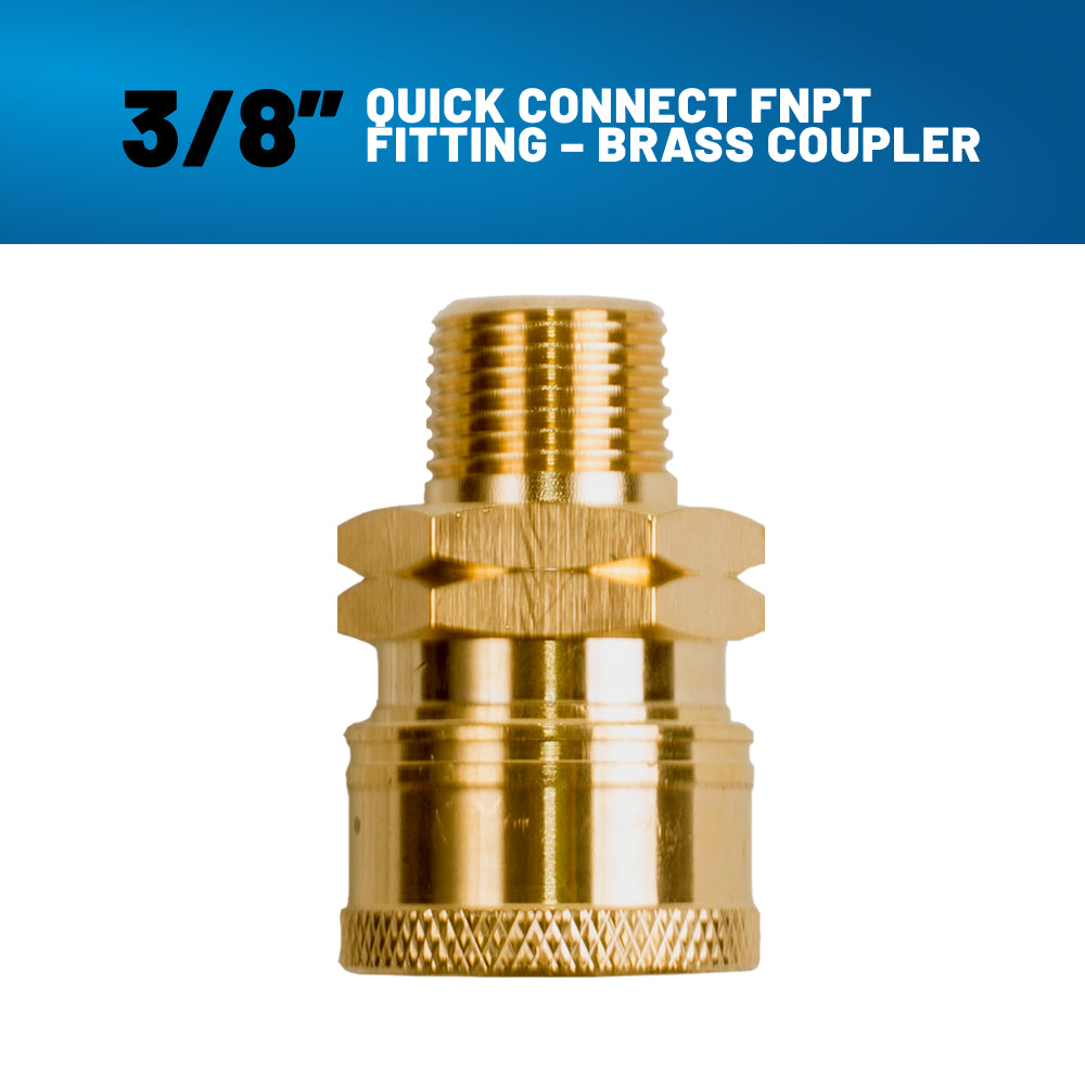 3/8" MNPT 4,000PSI Quick Connect Brass Coupler