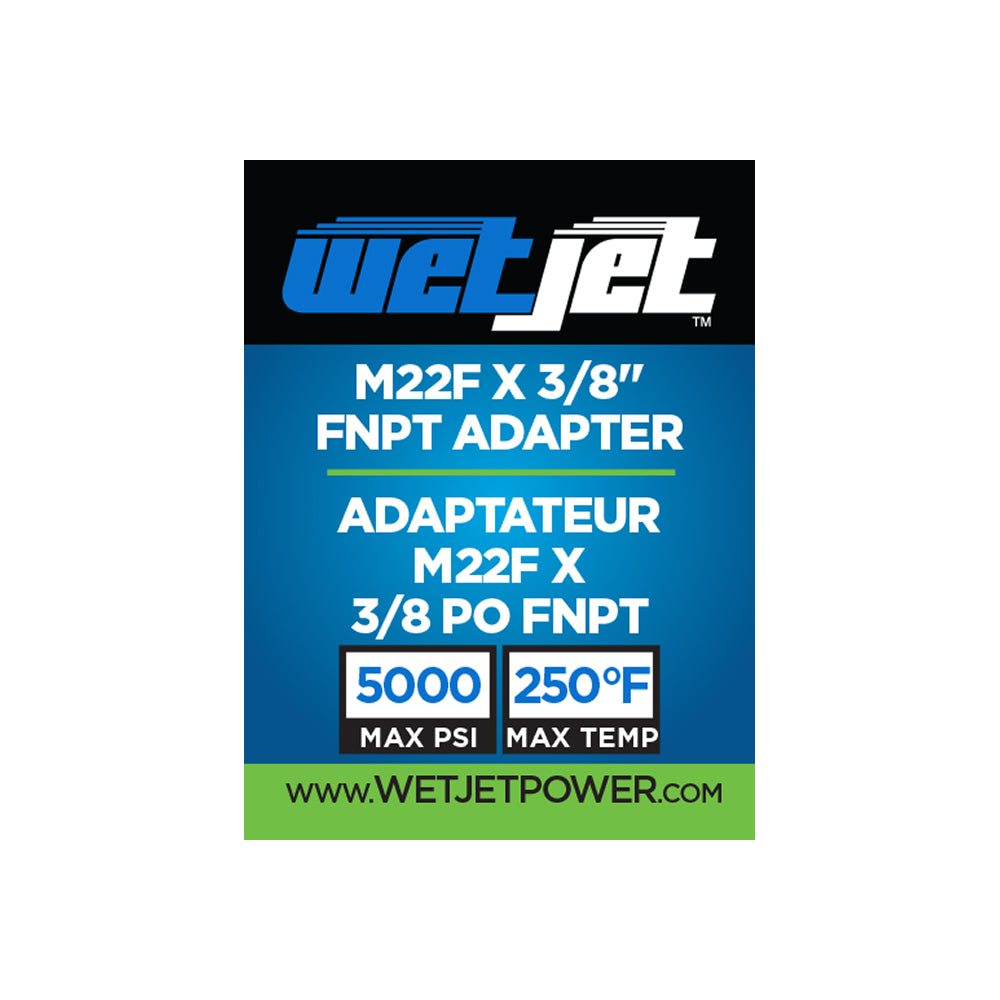 3/8" Female M22 FNPT Adapter Fitting