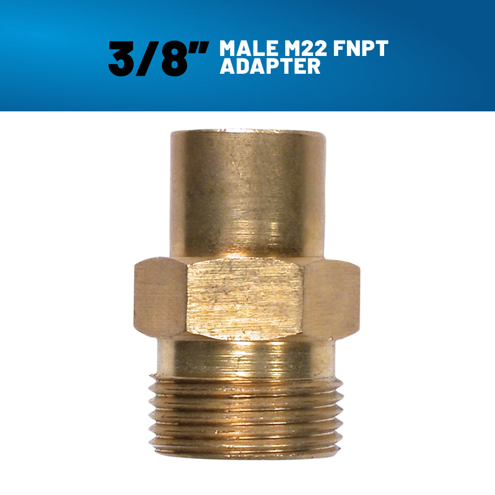 3/8" Male M22 FNPT Adapter Fitting