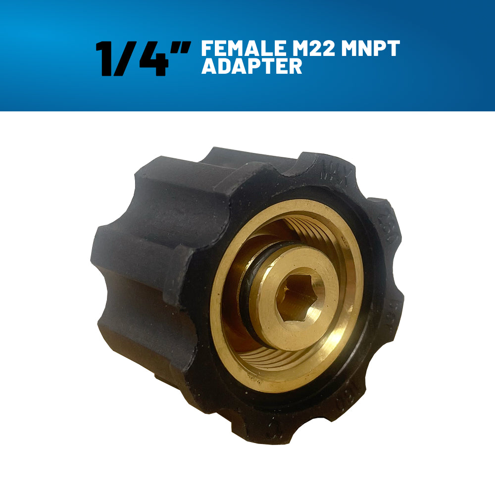 1/4" Female M22 MNPT Adapter Fitting - Retail Ready Packaging