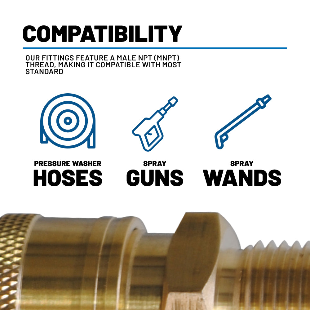 3/8" Male M22 x 3/8" MNPT Brass Coupler