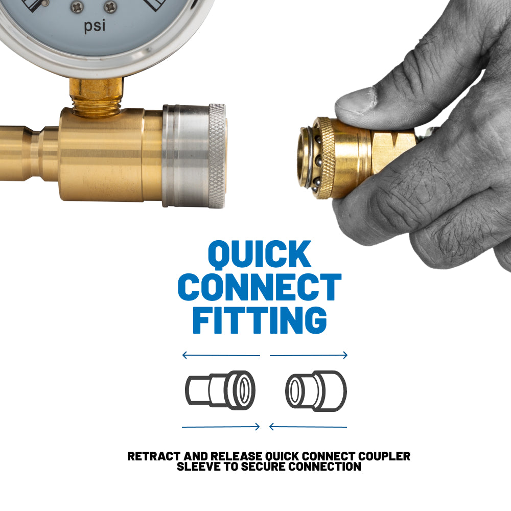 5,000PSI 2.5" Pressure Gauge Kit with 3/8" Quick Connect