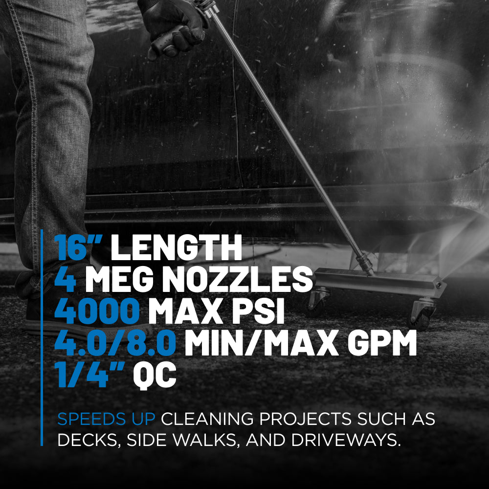 16" Under Car Pressure Washer Water Broom