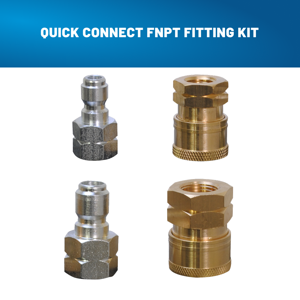 1/4" & 3/8" Female Quick Connect Coupler and Fitting Kit