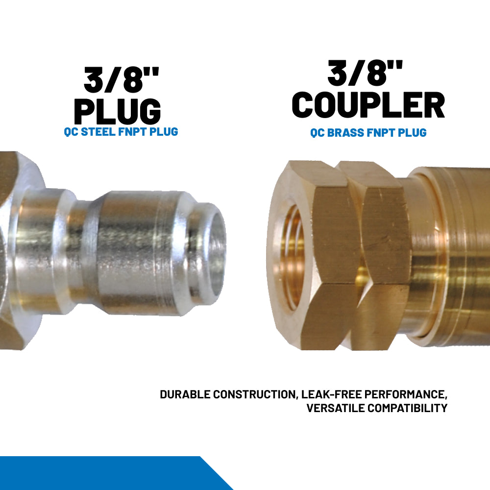 1/4" & 3/8" Female Quick Connect Coupler and Fitting Kit