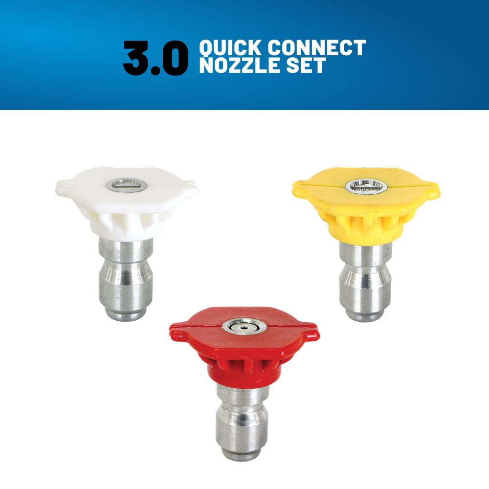 Quick Connect Pressure Washer 3.0 Nozzle Set with 0°, 15° and 40°