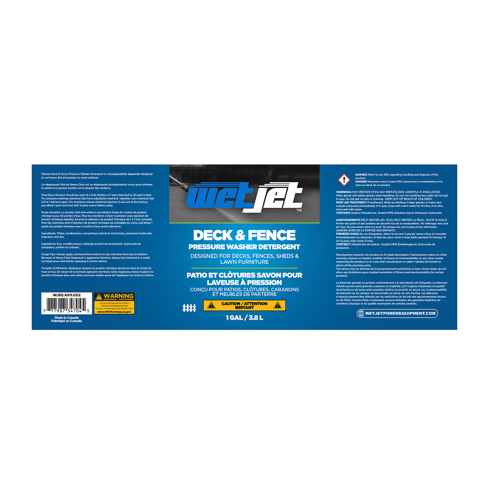 Pressure Washer Deck and Fence Detergent – 1 Gallon