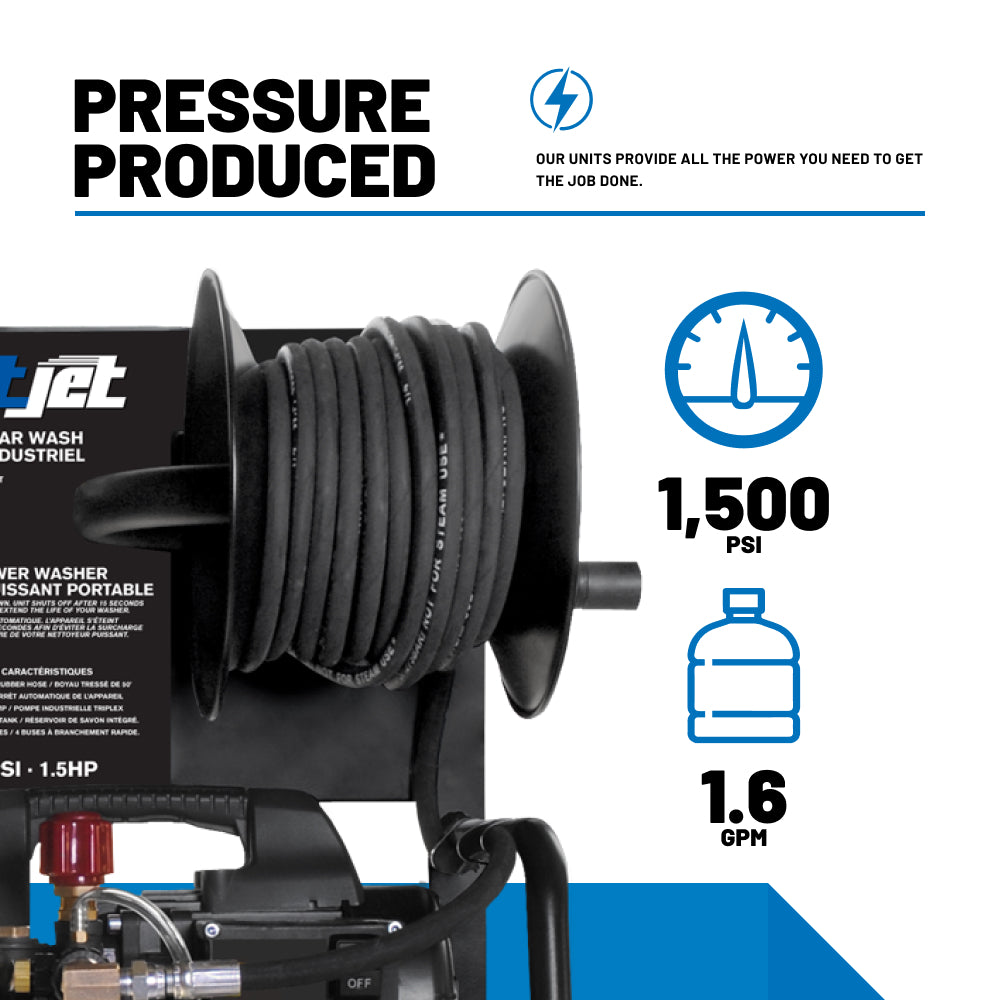 1500PSI 1.6GPM 3HP Electric Pressure Washer with Triplex Pump - WJ1515EPNW