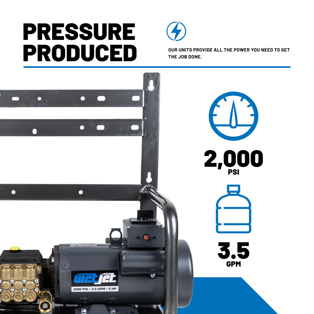 2000PSI 3.5GPM 5HP Electric Pressure Washer with Triplex Pump - WJ2050FG