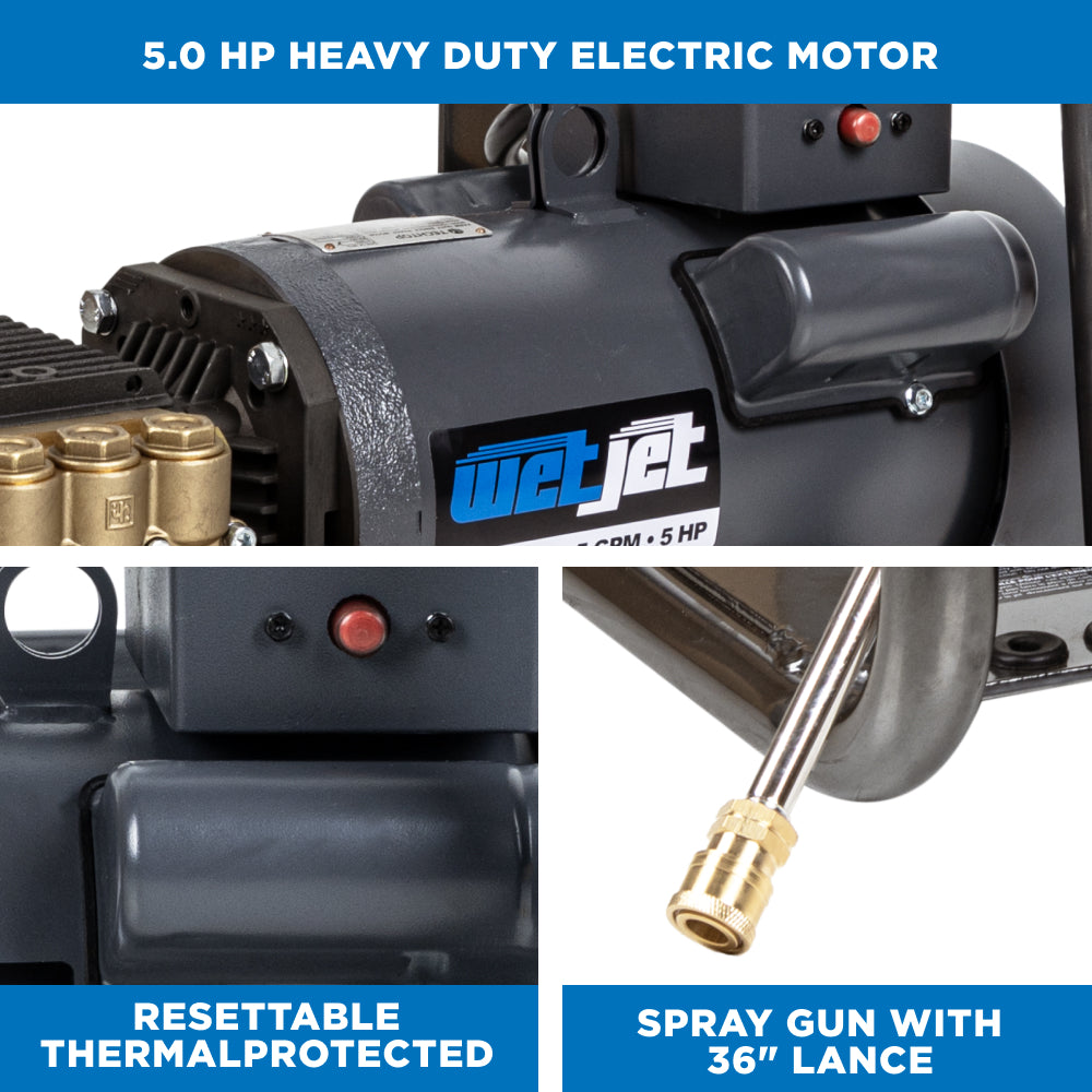 2000PSI 3.5GPM 5HP Electric Pressure Washer with Triplex Pump - WJ2050FG