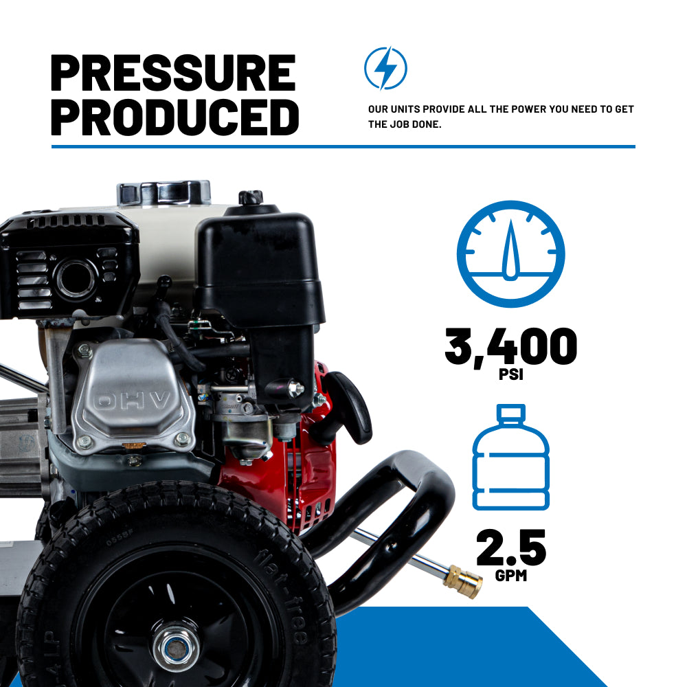3400PSI 2.5GPM Gas Pressure Washer with Axial Pump -  WJ3265HA