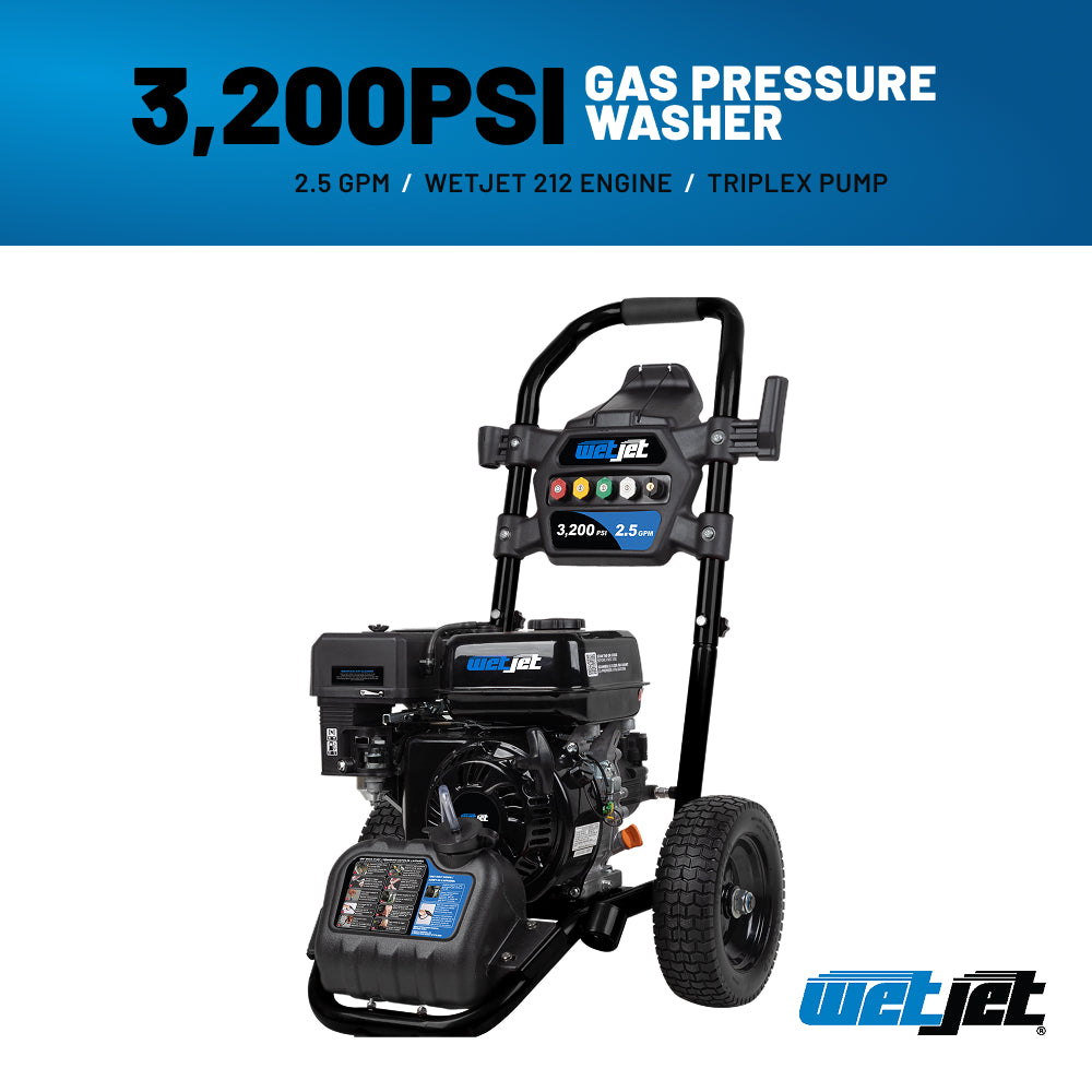 3200PSI 2.5GPM Gas Pressure Washer with Axial Pump - WJ327PX