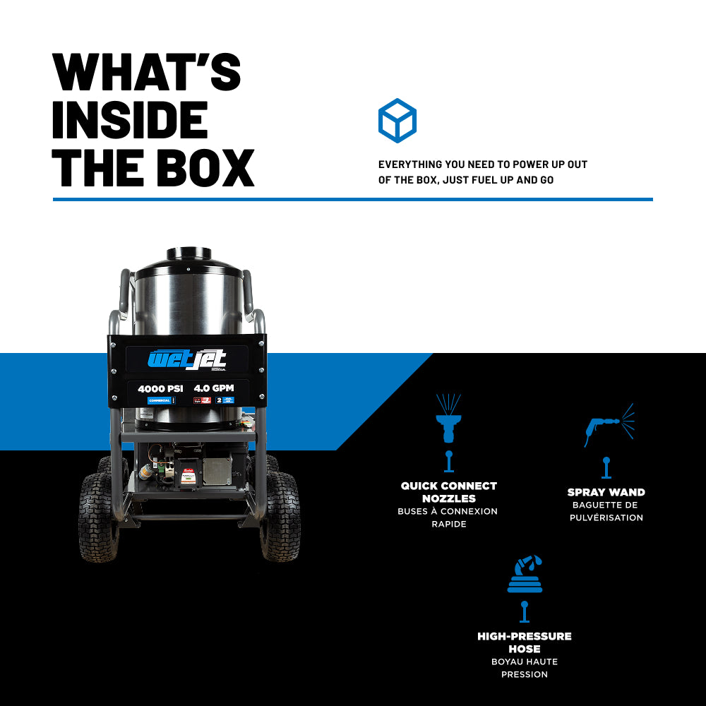 4000PSI 4.0GPM Hot Water Pressure Washer with Triplex Pump -  WJHW4013HA